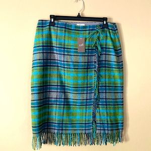 J.Jill wool blend plaid women skirt.